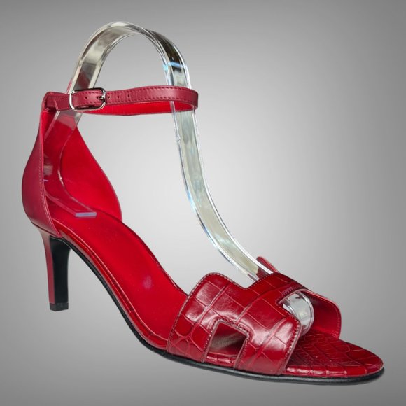 Hermes Premiere 70 Crocodile Niloticus Sandal Pumps Shoes EU 39 Iconic H Cutout - Picture 1 of 16